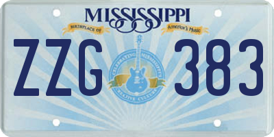 MS license plate ZZG383