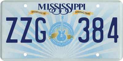 MS license plate ZZG384