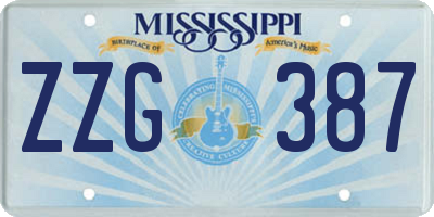 MS license plate ZZG387