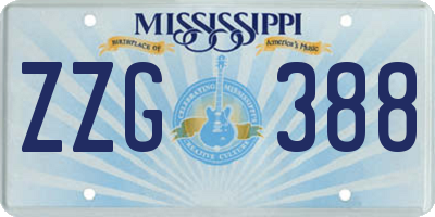 MS license plate ZZG388
