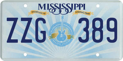 MS license plate ZZG389