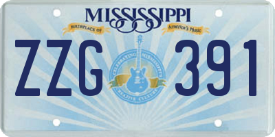 MS license plate ZZG391