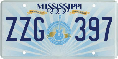 MS license plate ZZG397