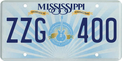 MS license plate ZZG400