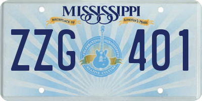 MS license plate ZZG401