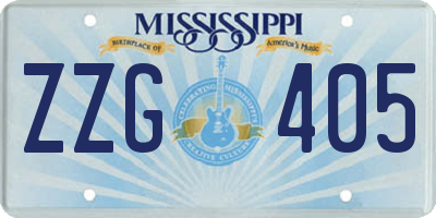 MS license plate ZZG405