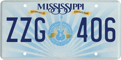 MS license plate ZZG406