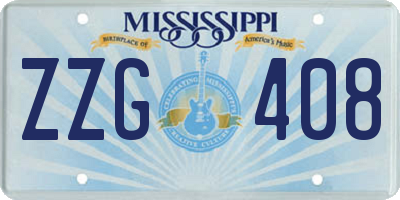 MS license plate ZZG408