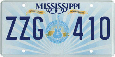 MS license plate ZZG410