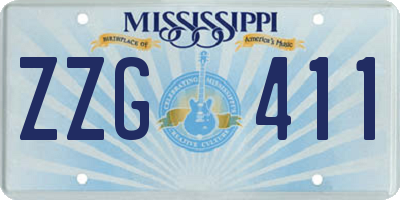 MS license plate ZZG411