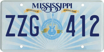 MS license plate ZZG412