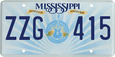 MS license plate ZZG415