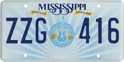 MS license plate ZZG416
