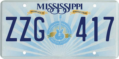 MS license plate ZZG417