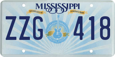MS license plate ZZG418