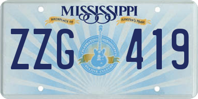 MS license plate ZZG419