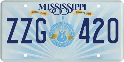MS license plate ZZG420
