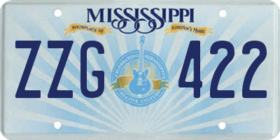MS license plate ZZG422