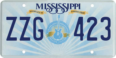 MS license plate ZZG423