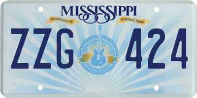 MS license plate ZZG424