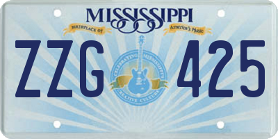 MS license plate ZZG425