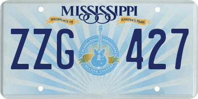 MS license plate ZZG427