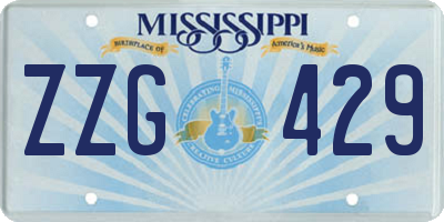 MS license plate ZZG429