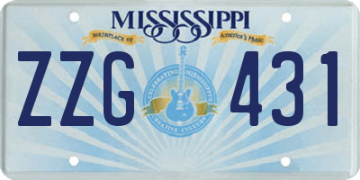 MS license plate ZZG431