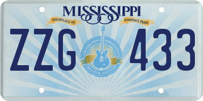 MS license plate ZZG433