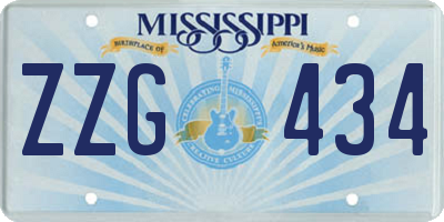 MS license plate ZZG434