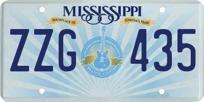MS license plate ZZG435