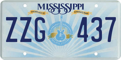 MS license plate ZZG437