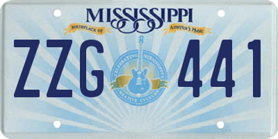 MS license plate ZZG441