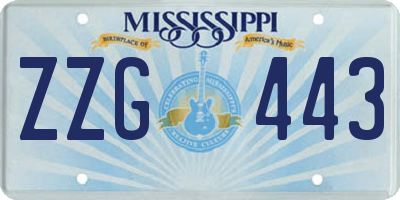 MS license plate ZZG443