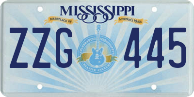 MS license plate ZZG445