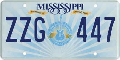 MS license plate ZZG447