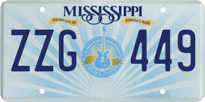 MS license plate ZZG449