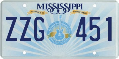 MS license plate ZZG451