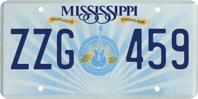 MS license plate ZZG459