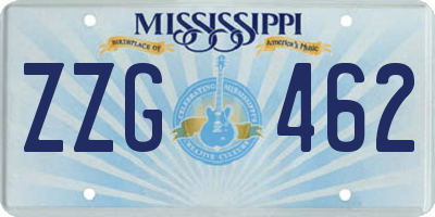 MS license plate ZZG462