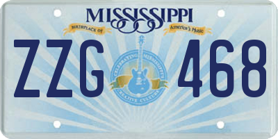 MS license plate ZZG468