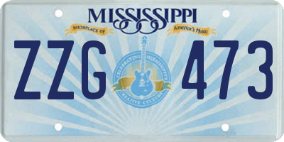 MS license plate ZZG473