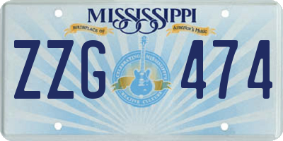 MS license plate ZZG474