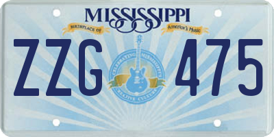 MS license plate ZZG475