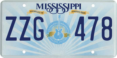 MS license plate ZZG478