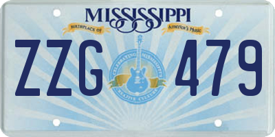 MS license plate ZZG479