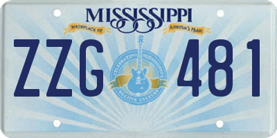 MS license plate ZZG481