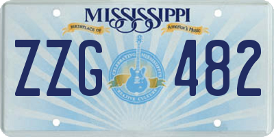 MS license plate ZZG482
