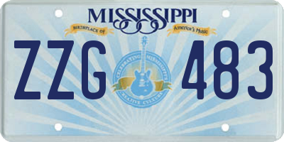 MS license plate ZZG483