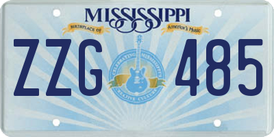 MS license plate ZZG485